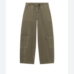 Zara Utility Cargo Pants in Olive Green